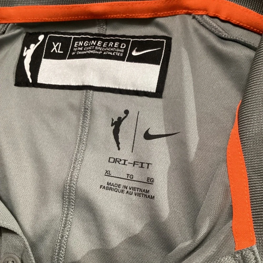 Nike WNBA Phoenix Mercury‎ Dri-Fit Polo Shirt XL Gray Embroidered Logo Athletic